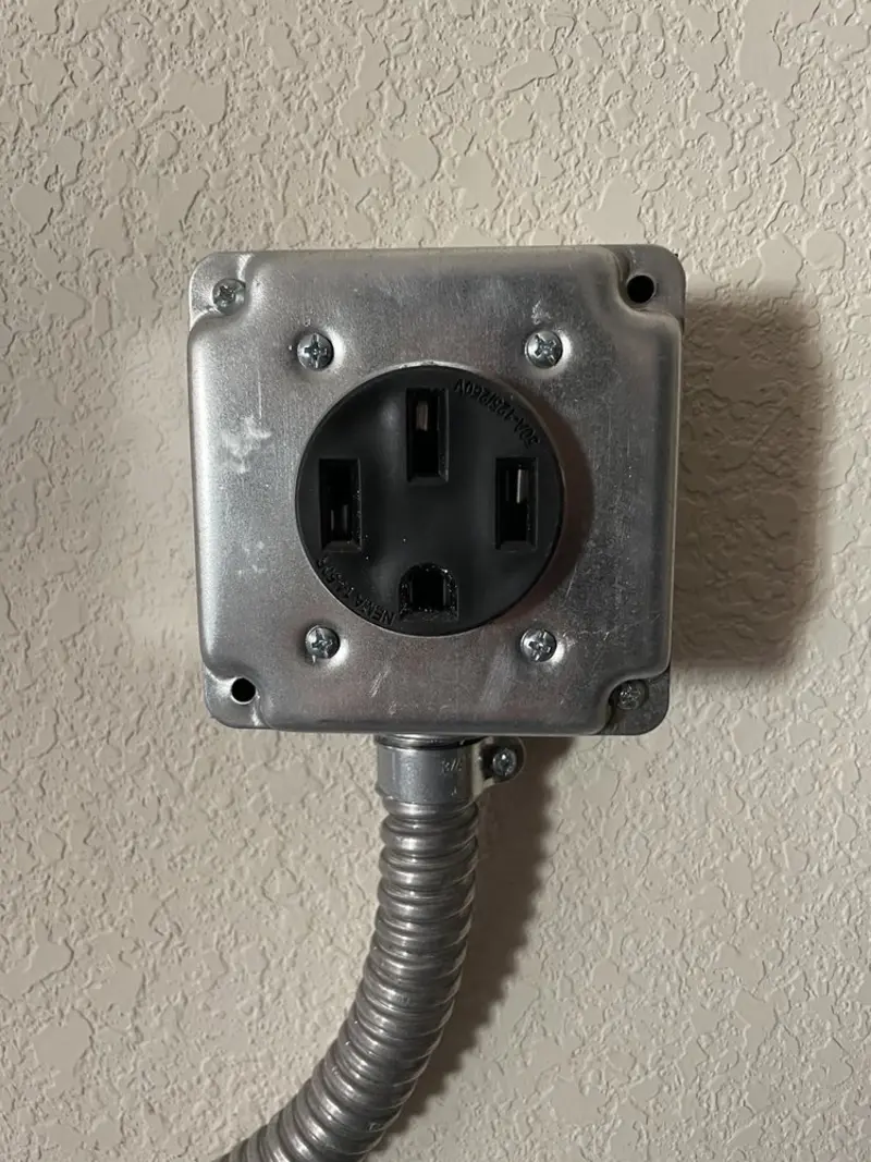 NEMA 14-50 outlet installed for Smart Home Electrical in Williamson
